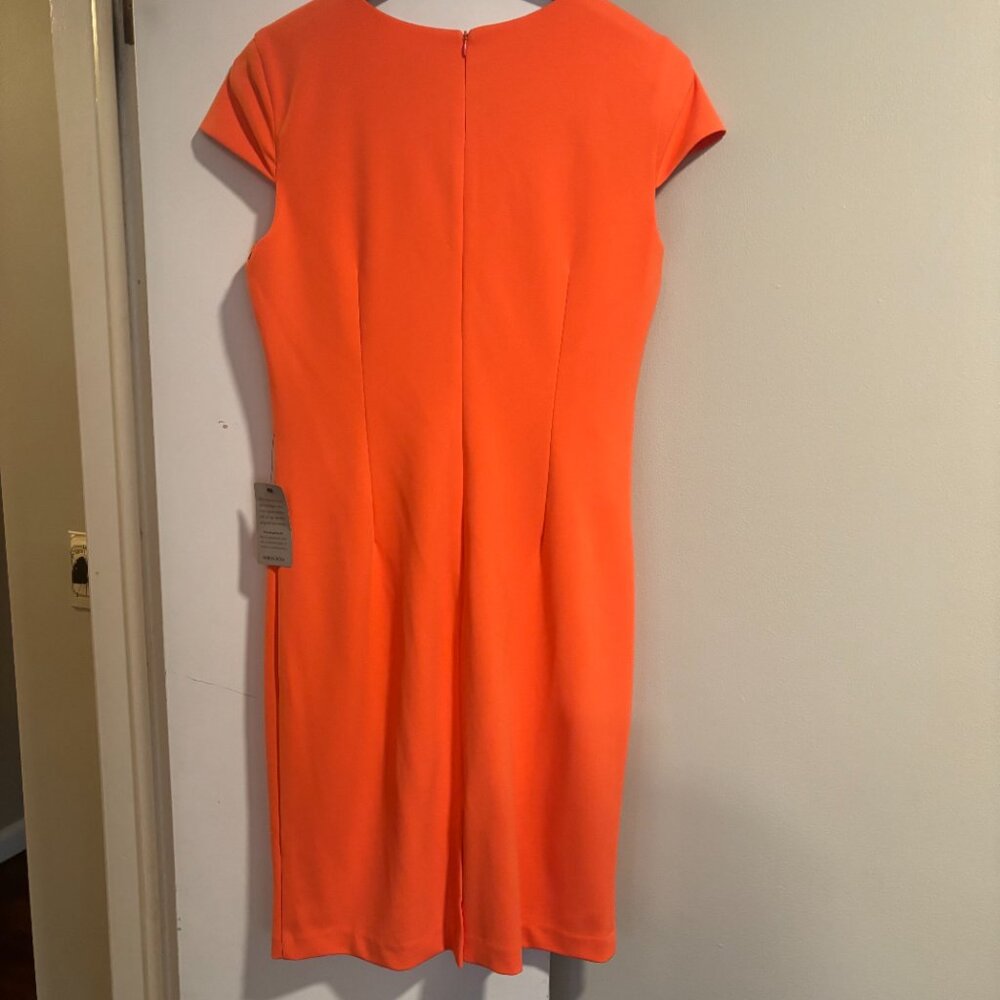 Vince Camuto Cap sleeve sheath Coral color dress Size 14 - Picture 8 of 15